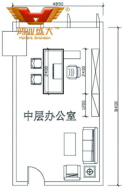鴻業(yè)設(shè)計(jì)師將根據(jù)客戶提供尺寸，設(shè)計(jì)經(jīng)理辦公室家具CAD平面圖